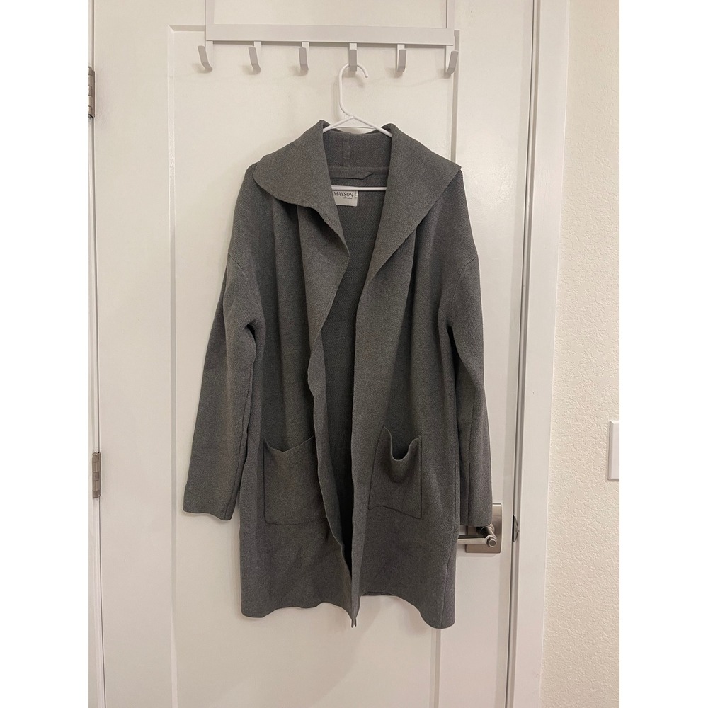 Mayson The Label Gray Long Womens Cardigan Chic Minimalist Luxury Fall